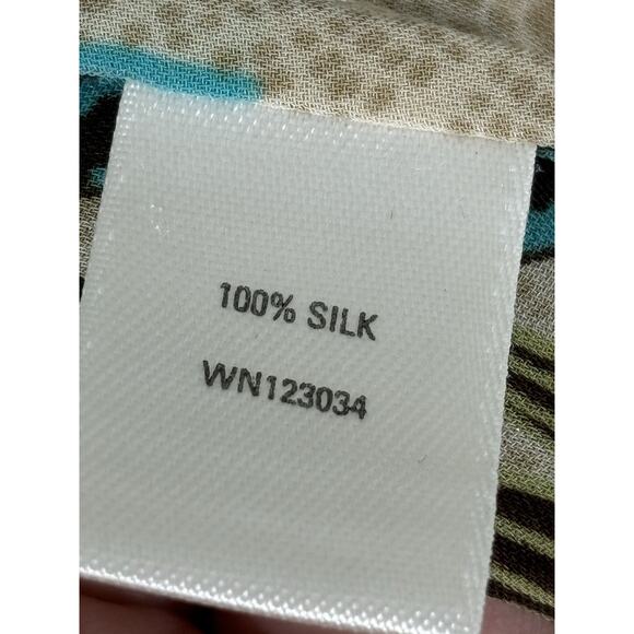 Amber Sun Hawaiian Shirt Size S Beige Floral Silk Short Sleeve Button Up - Picture 4 of 8